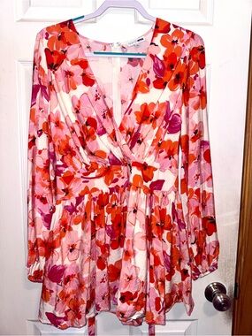 Fashion Nova Floral V-Neck Romper